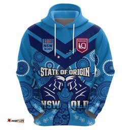 qld maroons and nsw blues rugby hoodie state of origin indigenous blue