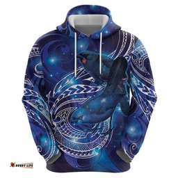 north island kokako and south island kokako hoodie new zealand native bird with galaxy vibe