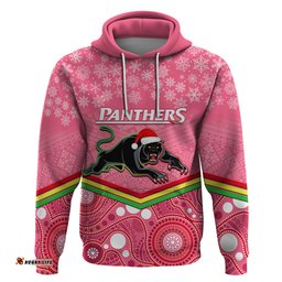 custom panthers rugby christmas hoodie merry xmas mix aboriginal art pink version
