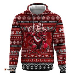 personalized dragons rugby xmas hoodie australia nrl mascot