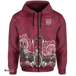 custom text and number maroons rugby hoodie queensland aboriginal