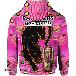 penrith panthers rugby zip up and pullover hoodie pink crouching panther premiers