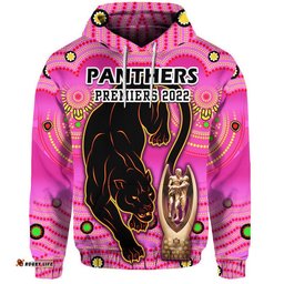 penrith panthers rugby zip up and pullover hoodie pink crouching panther premiers