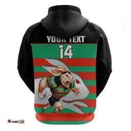 custom text and number rabbitohs rugby hoodie glory glory souths unique