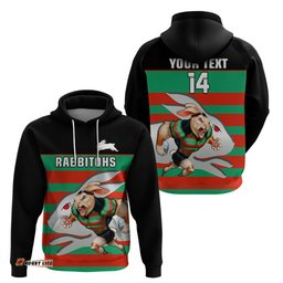 custom text and number rabbitohs rugby hoodie glory glory souths unique