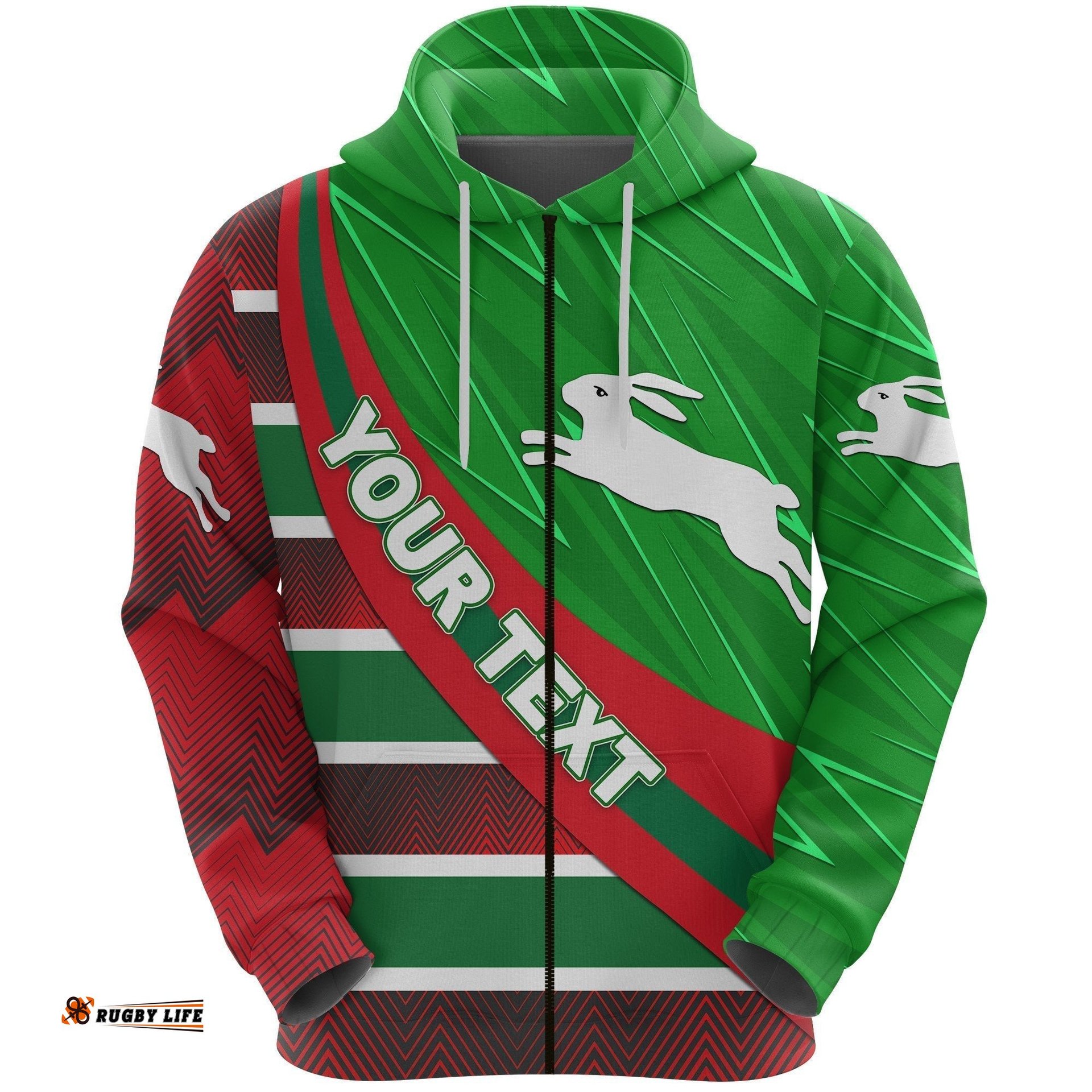 custom personalised south sydney rabbitohs zip hoodie victorian vibes