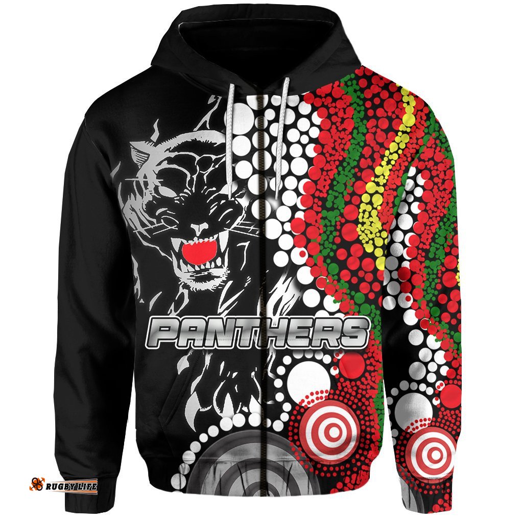 panthers zip hoodie aboriginal dots 07
