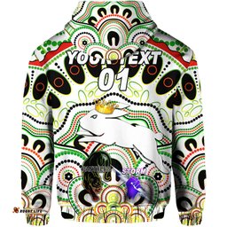 custom personalised south sydney rabbitohs hoodie indigenous premiers the king white custom text and number