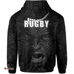 new zealand rugby the haka tatto face hoodie