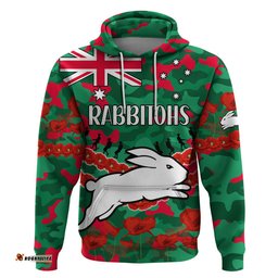 custom text and number rabbitohs rugby anzac hoodie lest we forget 05