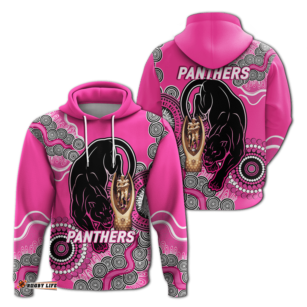 panthers rugby premiers aboriginal art hoodie