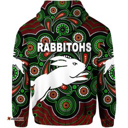 custom personalised south sydney rabbitohs hoodie indigenous vibes black