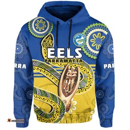 custom text and number eels rugby hoodie parra indigenous proud premiers