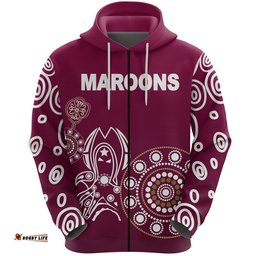 queensland zip hoodie maroons simple indigenous
