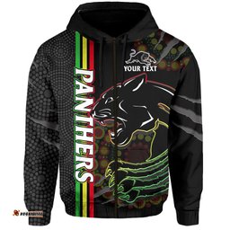 custom text and number panthers rugby hoodie the mountain men aboriginal art dynamic