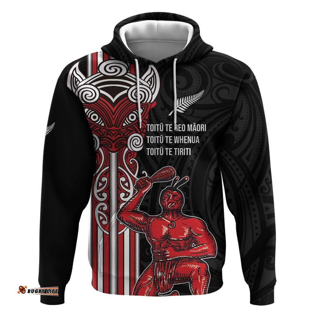 toitu te reo maori toitu te whenua toitu te tiriti hoodie maori warrior new zealand