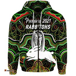 south sydney rabbitohs zip hoodie indigenous premiers trophy black
