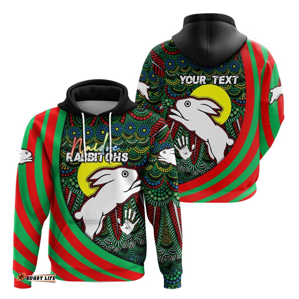 custom personalised rabbitohs naidoc week zip hoodie indigenous version special