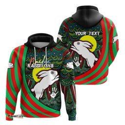 custom personalised rabbitohs naidoc week zip hoodie indigenous version special