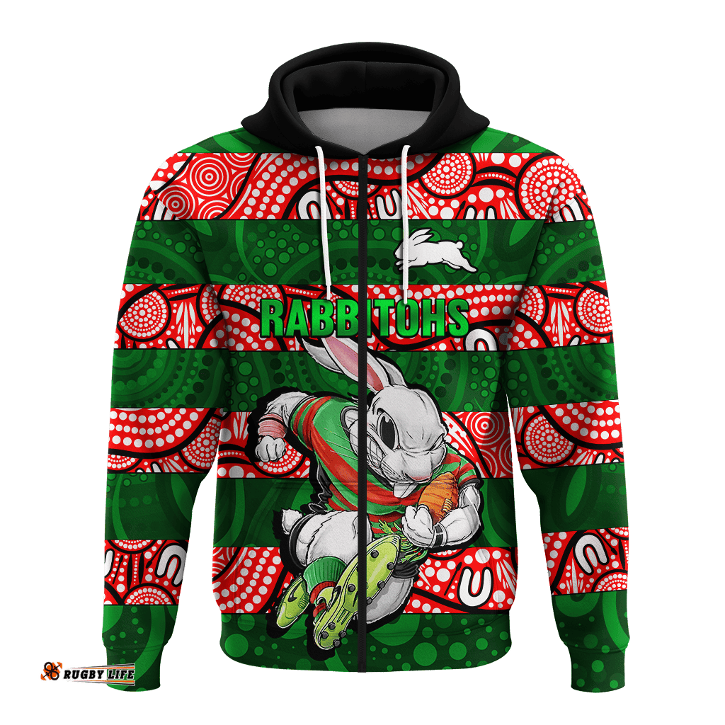custom personalised rabbitohs rugby the bunnies aboriginal hoodie