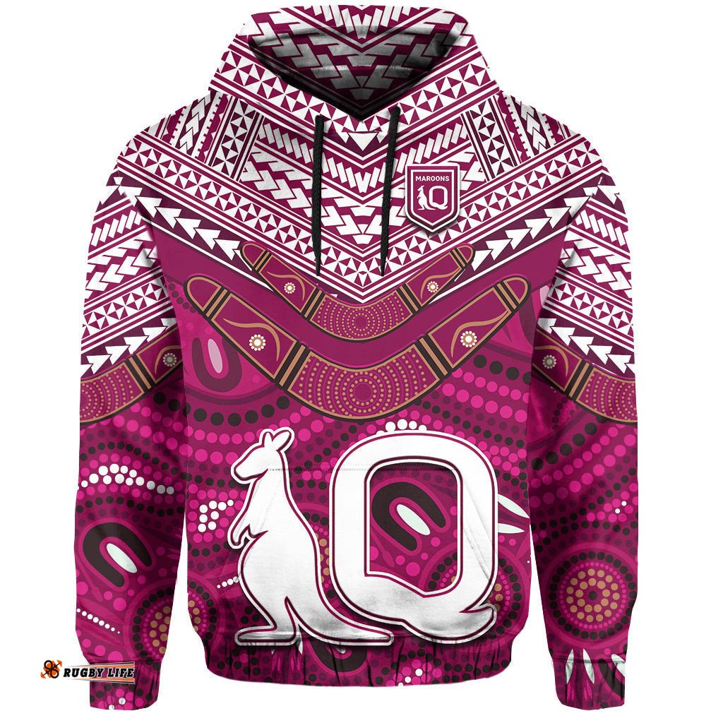 qld maroons hoodie aboriginal and polynesia admirable