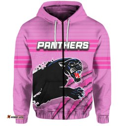 panthers zip hoodie aboriginal dot patterns pink style