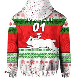 custom personalised south sydney rabbitohs zip hoodie christmas simple style white