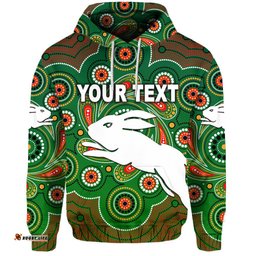custom personalised south sydney rabbitohs hoodie indigenous vibes green