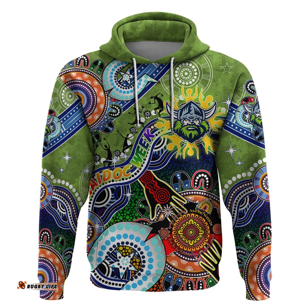 personalised raiders naidoc week 2024 hoodie australia aboriginal dot painting