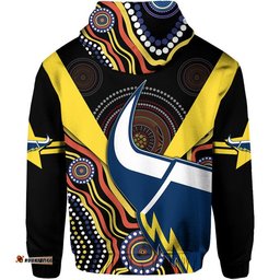 cowboys rugby zip up and pullover hoodie indigenous arboriginal dot paint black style