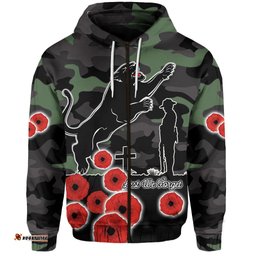 panthers anzac day zip hoodie simple poppy