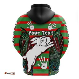 custom personalised rabbitohs naidoc week zip hoodie indigenous sport style version special