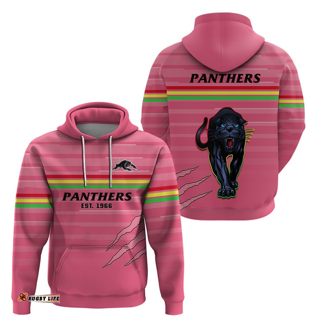 penrith panthers rugby hoodie the riff est 1966 pink sporty