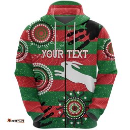 custom personalised south sydney rabbitohs indigenous zip hoodie country style 07