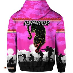 penrith panthers anzac zip up and pullover hoodie simple style pink