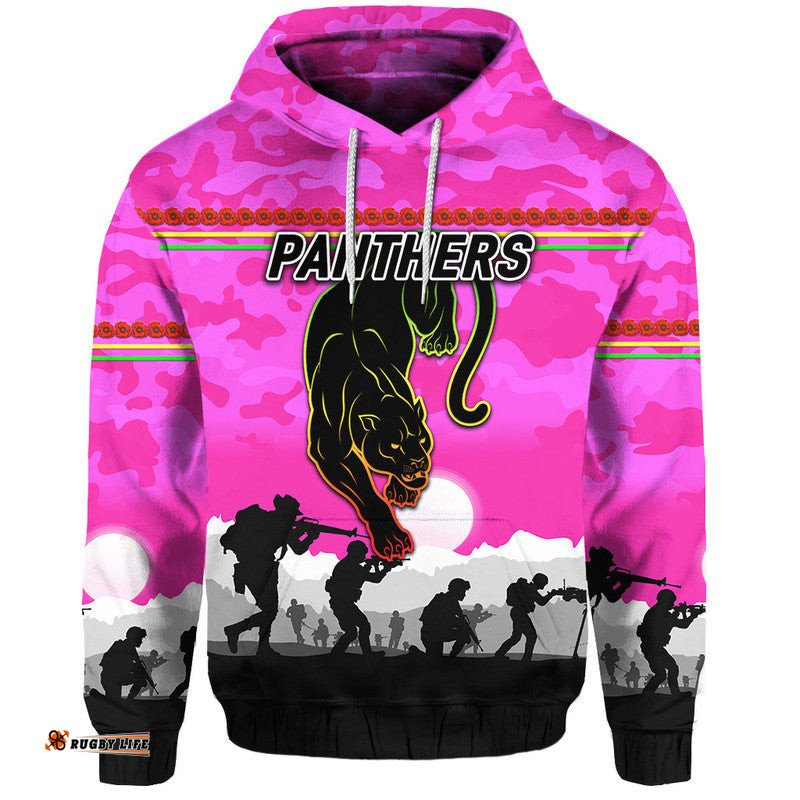 penrith panthers anzac zip up and pullover hoodie simple style pink