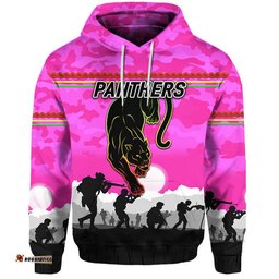 penrith panthers anzac zip up and pullover hoodie simple style pink