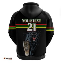 custom panther premierships hoodie go champions black simple style
