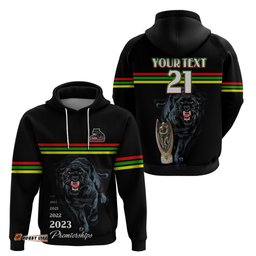 custom panther premierships hoodie go champions black simple style