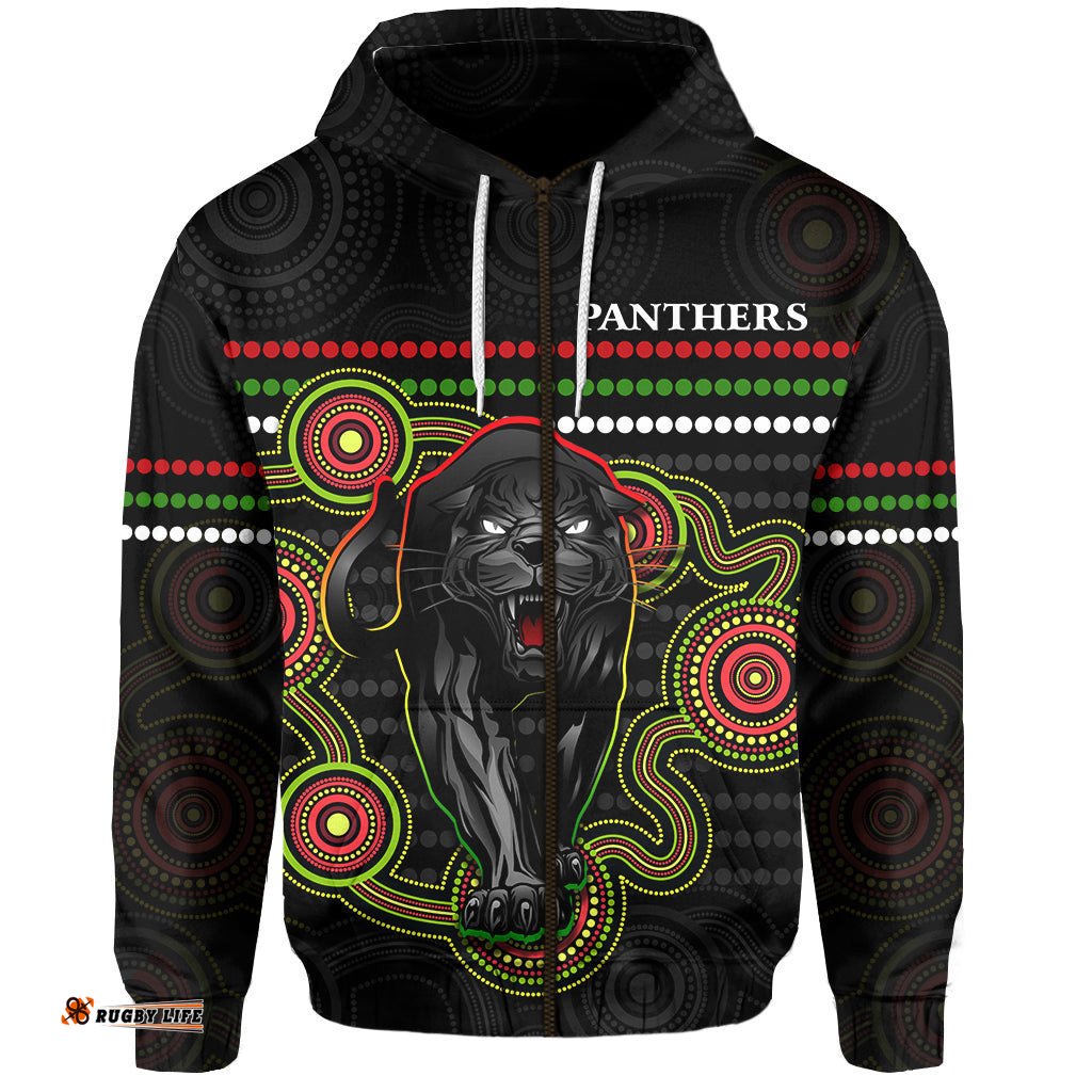 panthers indigenous zip hoodie version black alternate