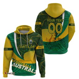 personalised matildas australia soccer hoodie aboriginal dot painting
