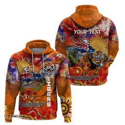 personalised australia rugby tigers anzac hoodie wests scratch style