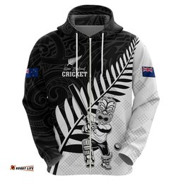 custom new zealand cricket hoodie with maori pattern