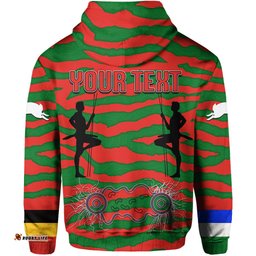 custom personalised south sydney rabbitohs zip hoodie aboriginal style