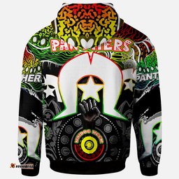 panthers rugby naidoc week hoodie indigenous penrith panthers "get up stand up show up" watercolour style hoodie rlt12