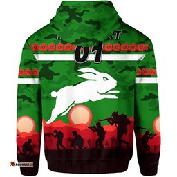 custom personalised south sydney rabbitohs anzac zip up and pullover hoodie simple style green