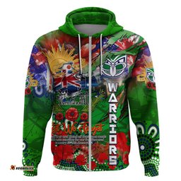 personalised new zealand warriors anzac hoodie scratch style