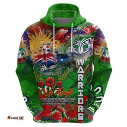 personalised new zealand warriors anzac hoodie scratch style