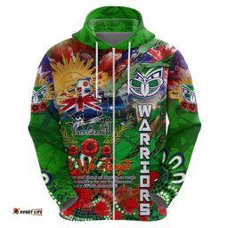 personalised new zealand warriors anzac hoodie scratch style