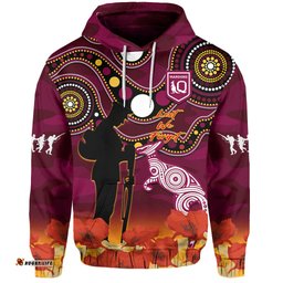 maroons rugby anzac hoodie qld aboriginal mix poppy camouflage